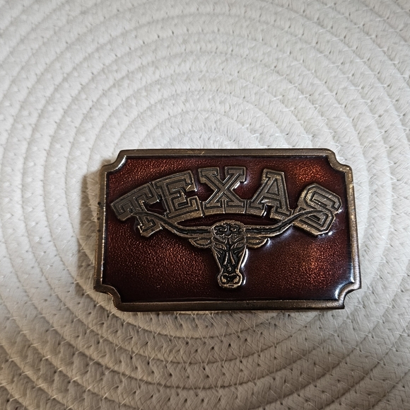 Vintage Koleaco TEXAS Longhorn Limited Edition Belt Buckle U01 Brass Red 1975 US - Picture 6 of 9
